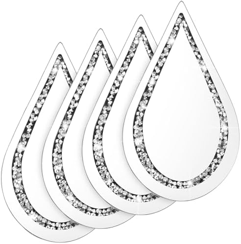 Yookeer 4 Pcs Espejos Decorativos para Sala Silver Mirror Wall Decor - Image 2