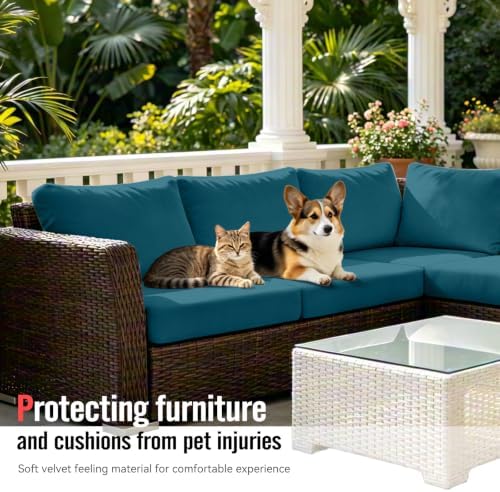8Pcs Outdoor Cushion Covers, Stretch Patio Furniture Couch Chair Slipcovers - Image 3