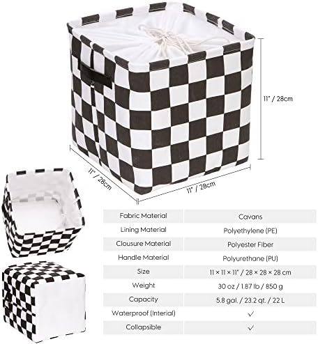 Hinwo Collapsible Canvas Storage Cubes with Handles, 11-Inch, 3-Pack - Image 6