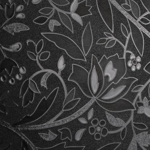Blackout Room Darkening Etched Tulip Window Film Privacy No Glue 35x118in - Image 2