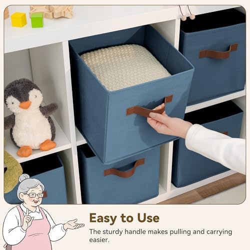 GRANNY SAYS 11 Inch Storage Cube Organizers, Light Blue, 6-Pack - Image 3