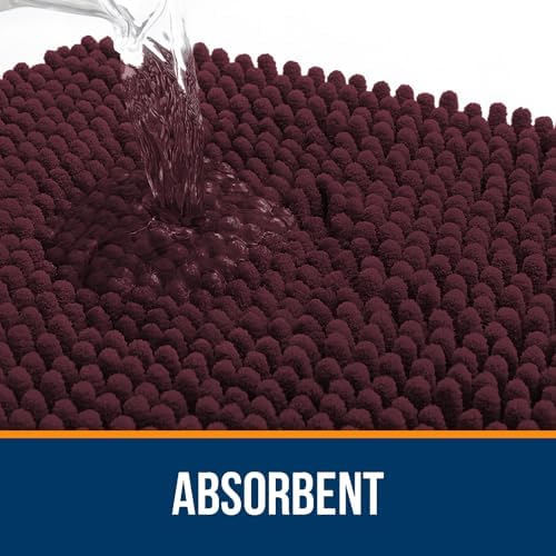OLANLY Toilet Rugs U-Shaped 24x24, Soft Absorbent Chenille Contour Rugs - Image 4