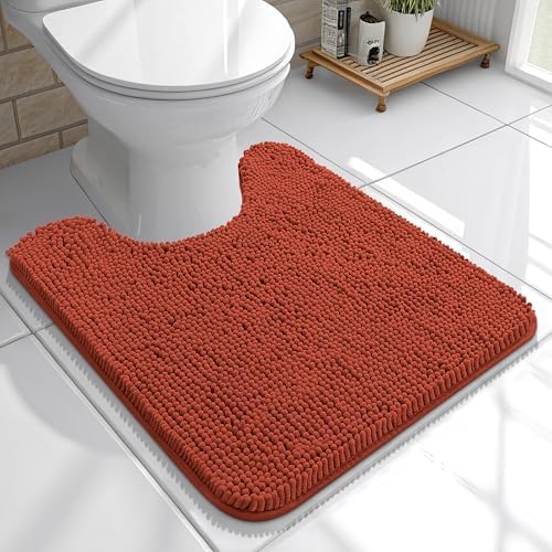 OLANLY Toilet Rugs U-Shaped 20x20, Soft Absorbent Chenille Contour Rugs by OLANLY