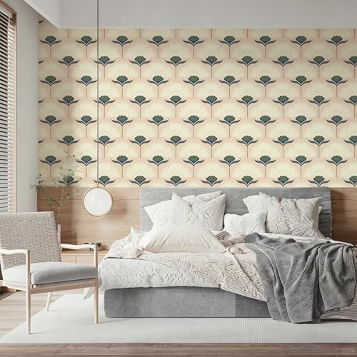 Safiyya Peel and Stick Wallpaper Boho Floral Wallpaper for Bedroom Living Room Removable Self Adhesive Floral Cottage 17.3inx393in Vinyl Contact Paper for Cabinets Accent Wall - Image 3