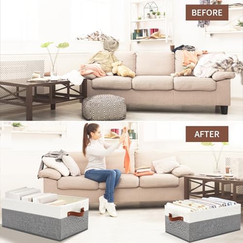 3 Pack Large Capacity Storage Bins Closet Organizer for Shelves - Image 6