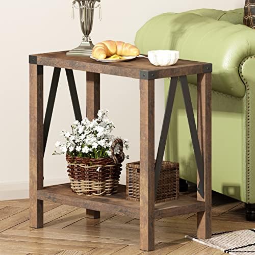 ChooChoo Farmhouse End Tables Living Room Set of 2, Narrow Side Tables - Image 4