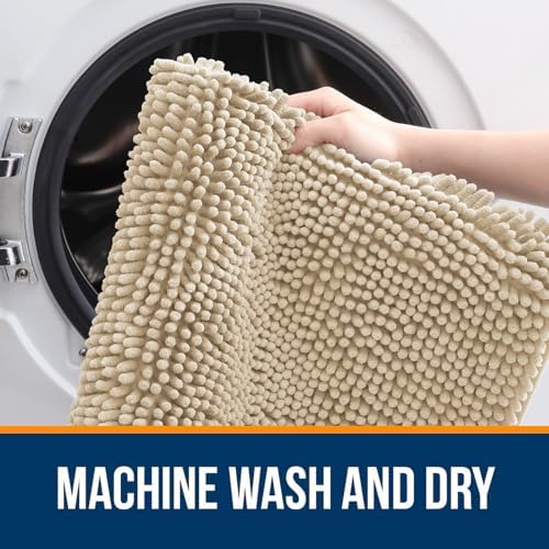 OLANLY Bathroom Runner Rugs 47x24, Extra Soft Absorbent Chenille Bath Rugs - Image 5