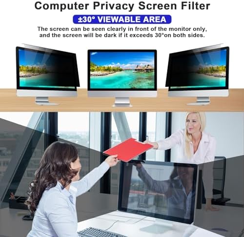 Hanging Computer Privacy Screen Protector for 23, 23.6, 23.8, 24 Inches for 16:9 Widescreen Monitor, Blue Light Blocking Screen Protector Computer Privacy Screen Filter Panel for Desktop Computer - Image 2