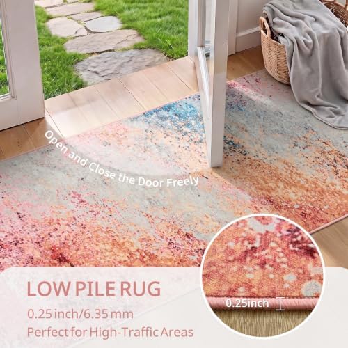 Toneed Washable 2x6 Non-Slip Abstract Runner Rug for Hallway Kitchen - Image 6