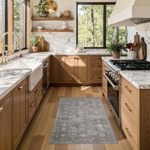 Rugxara 2x3 Entryway Rug Door Mat, Washable Samll Rug, Non Slip, Taupe/Grey - Image 3