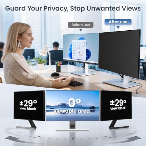 Magnetic 22 Inch Privacy Screen for Computer Monitor 16:9 Aspect Ratio,Removable Anti Blue Light Filter with Eye Protection,Hanging Anti-Spy Protector for Flat Desktop PC - Image 3