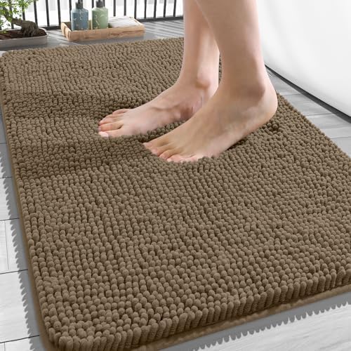 OLANLY Bathroom Rugs 34x21, Extra Soft Absorbent Chenille Bath Rugs by OLANLY