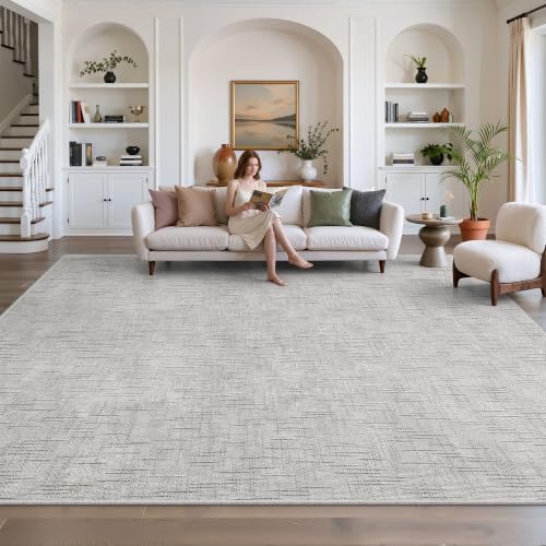 Valenrug 9x12 Area Rug, High Low Pile Washable Rugs for Living Room Grey - Image 3