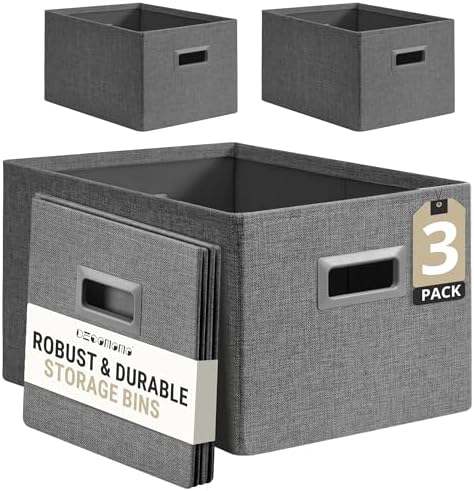 DECOMOMO Storage Bins for Shelves, 3x Tougher Storage Baskets by DECOMOMO