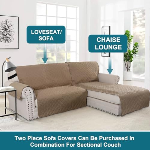 Turquoize 100% Waterproof Sofa Covers Chaise Lounge L Shape Sofa Protector - Image 5