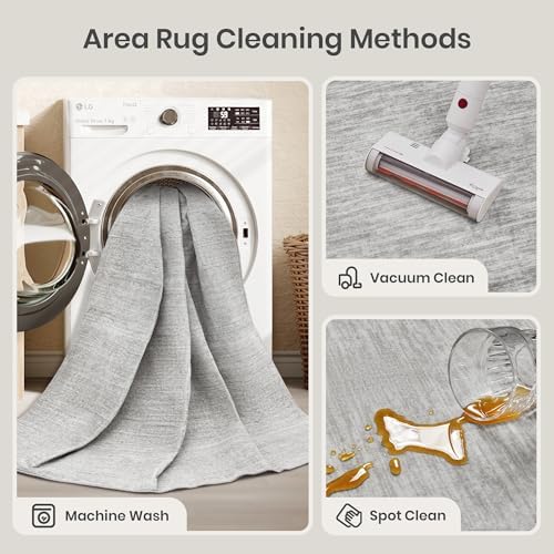 Valenrug 3x5 Area Rug Non Slip, Washable Entryway Rug for Bedroom Grey - Image 5