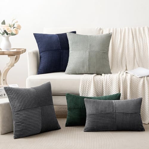 MIULEE Silver Grey Decorative Throw Pillow Covers for Couch 20x20 Inch - Image 5