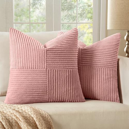 MIULEE Blush Pink Decorative Throw Pillow Covers for Couch 18x18 Inch by MIULEE