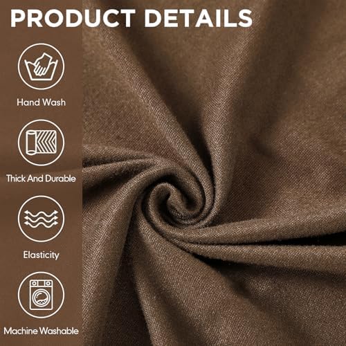 Peryiter 3 Pcs Couch and Loveseat Sofa Covers,Chocolate,Milk Silk - Image 3