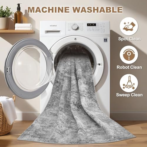 Nakagishi Boho 5x7 Area Rug Living Room Rugs Machine Washable Gray - Image 2