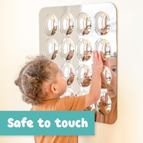 Spark & Wow Sensory Wall Toddler Mirror, Large 16 Bubbles - Image 4