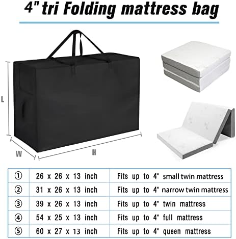 4 Inch Single Tri Folding Mattress Storage Bag for Tri Fold Mattress - Image 3