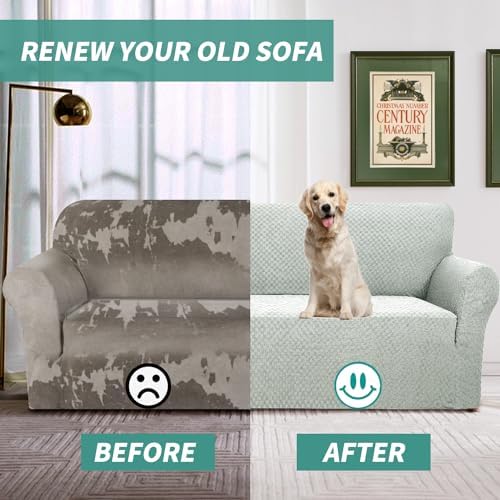 YEMYHOM Couch Cover Latest Jacquard Design High Stretch Extra Large Sofa Covers Pet Dog Cat Proof Oversized Slipcover Non Slip Magic Elastic Furniture Protector (X Large, Ivory) - Image 4