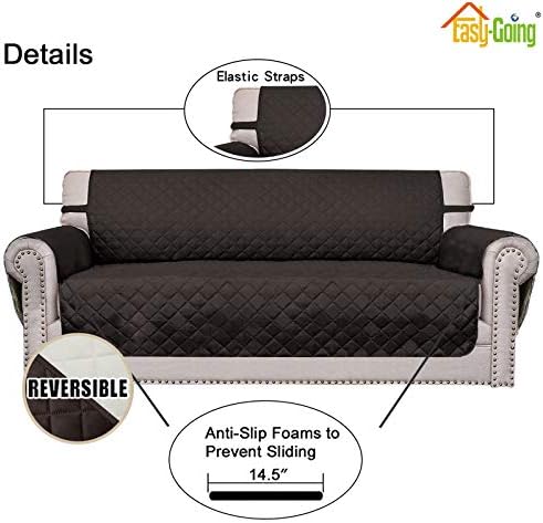 Easy-Going Reversible Couch Cover, 2 Cushion Sofa, Chocolate/Ivory - Image 3