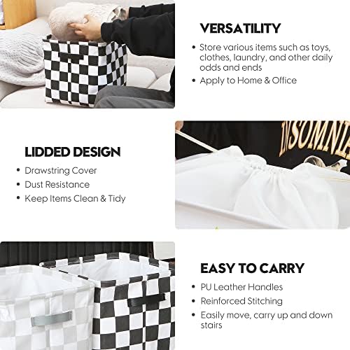 Hinwo Collapsible Canvas Storage Cubes with Handles, 11-Inch, 3-Pack - Image 4