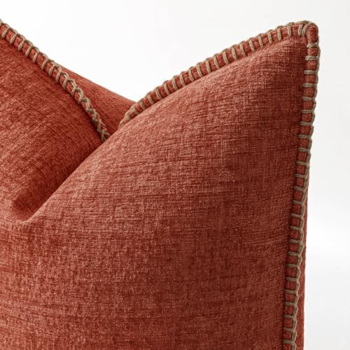 MIULEE Fall Decorative Couch Throw Pillow Covers 18x18 Inch Burnt Orange - Image 2