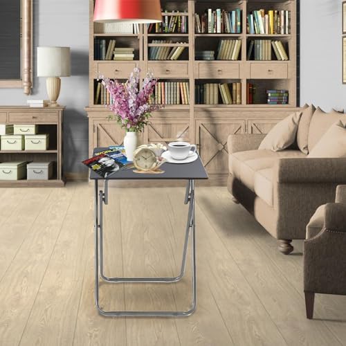 Folding TV Tray Table TV Dinner Trays Tables for Eating(Grey,2PC) - Image 6
