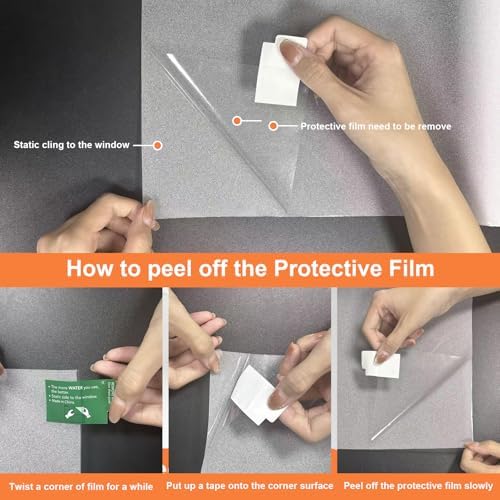 Frosted Window Privacy Film Glass Window Film Sun Blocking, Static Clings Removable Frosting Bathroom Door Window Covering, White,11.8 Inch x 78.7 Inch - Image 5
