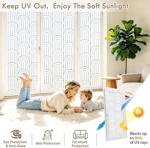 SOMWISE Frosted Window Privacy Film, Day and Night, Static Cling, 23.5X 78.5 - Image 5