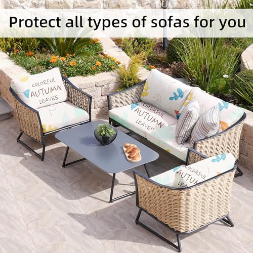 8 Pcs Outdoor Cushion Covers, Patio Sofa Cushion Covers Replacement - Image 5