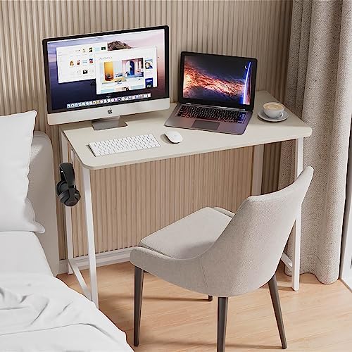 WOHOMO Folding Desk, 39.4" Foldable Computer Table for Small Spaces, Oak - Image 5