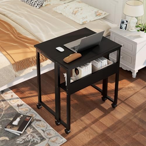 GreenForest Folding Desk with Wheels, 24.8" Rolling Table for Small Spaces - Image 2