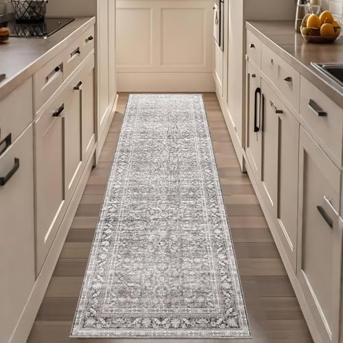 OPPODREAM Vintage Grey Area Rugs 2x8, Washable Rug for Living Room by OPPODREAM