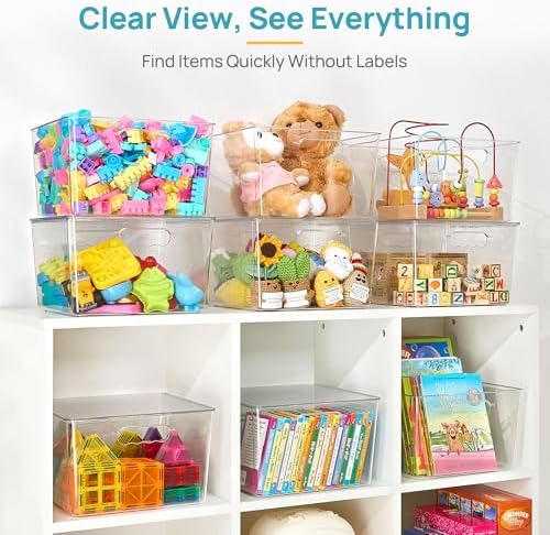 Vtopmart 8 Pack Extra Large Clear Stackable Storage Bins with Lids for Cube - Image 5