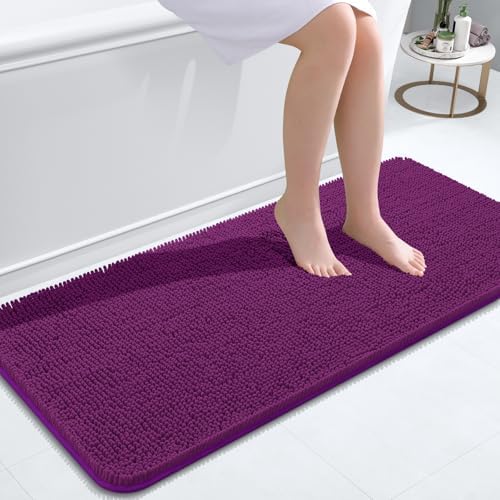 OLANLY Bathroom Runner Rugs 47x20, Extra Soft Absorbent Chenille Bath Rugs by OLANLY
