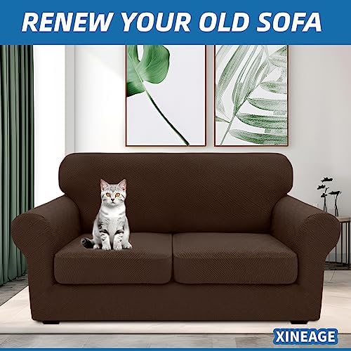 XINEAGE 3-Piece Stretch Loveseat Sofa Cover, Washable Couch Covers for Dog - Image 4