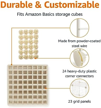 Amazon Basics Cube Wire Grid, 6-Cube, 12 x 12-Inches, White - Image 3