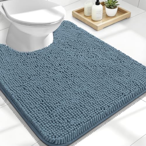 OLANLY Toilet Rugs U-Shaped 24x20, Soft Absorbent Chenille Contour Rugs by OLANLY