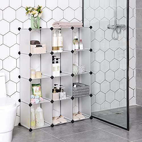 SONGMICS 12 Cube Storage Organizer，Plastic Stackable Cube Shelf - Image 4