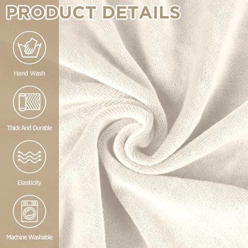 Peryiter 3 Pcs Couch and Loveseat Sofa Covers,Beige,Velvet - Image 4