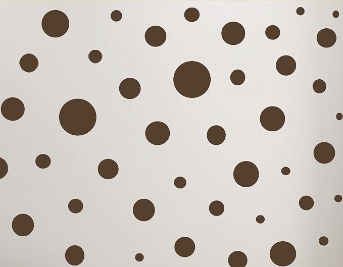 Brown Polka Dot Wall Decals, Room Decor Stickers (Brown) - Image 4