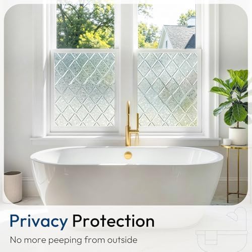 rabbitgoo Window Privacy Film Decorative Stained Glass Cling 29.5" x 157.4" - Image 3