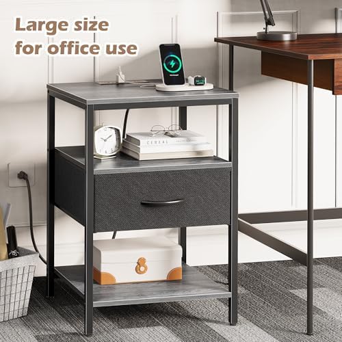 SUPERJARE Nightstand with Charging Station, USB-C Port, Bedside Table - Image 6