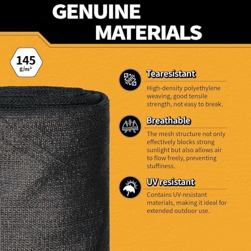 90% Privacy Fence Screen 6x50Ft Balcony Windscreen for Garden,Black - Image 3