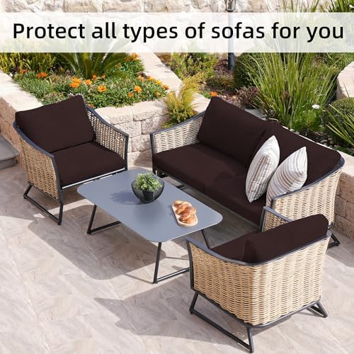 8 Pcs Outdoor Cushion Covers, Patio Sofa Cushion Covers Replacement - Image 5