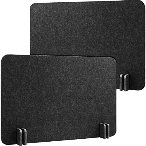Fabbay 2 Pcs Acoustic Desk Divider Desk Partition for Students 16 x 24 Inch Table Freestanding Privacy Panel Visual Distraction and Noise Reducing for School Classroom Teacher Office (Black Gray) by Fabbay